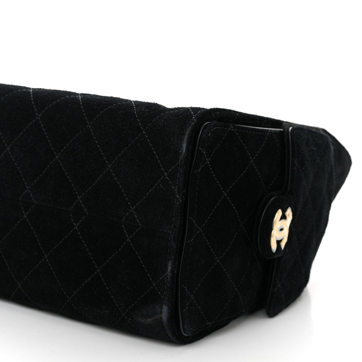 Suede Quilted Small Chanel 25 Handbag Black
