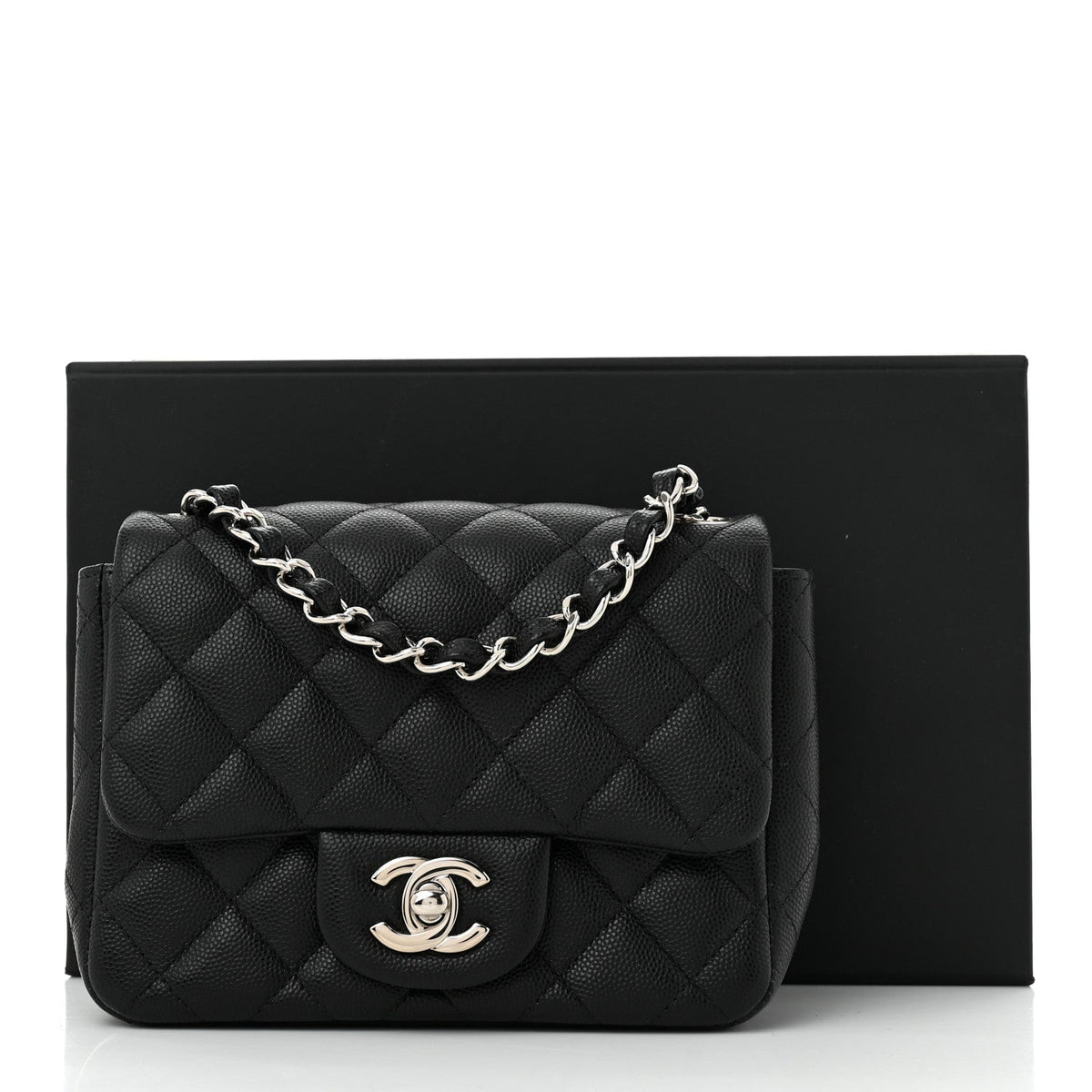 Caviar Quilted Mini Square Flap Black