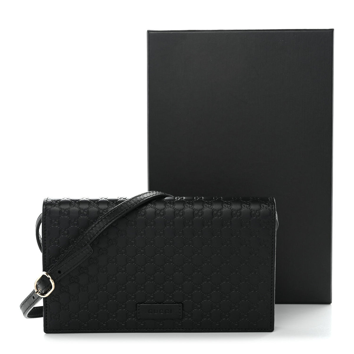Soft Microguccissima Crossbody Wallet Black