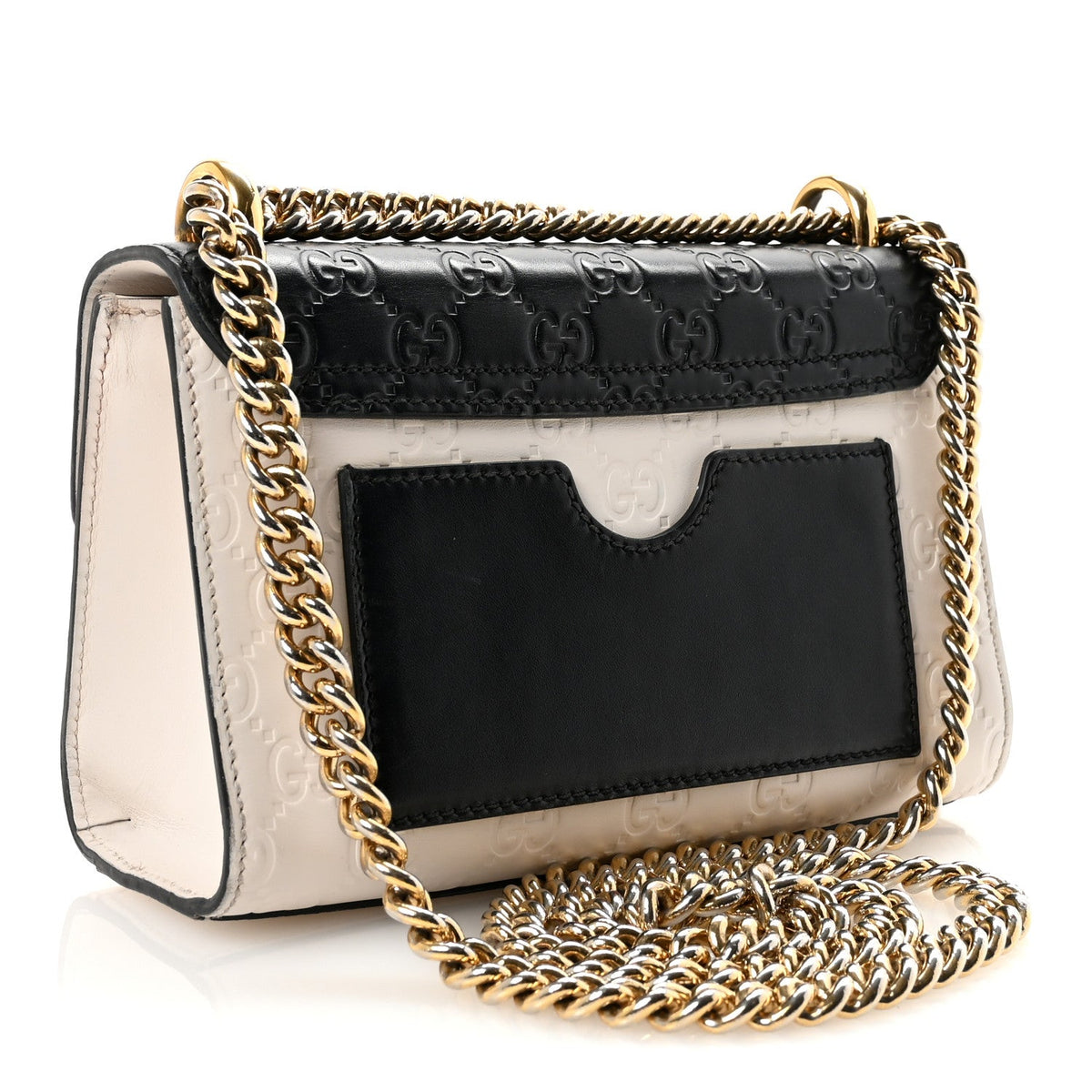 Guccissima Small Padlock Shoulder Bag Black White
