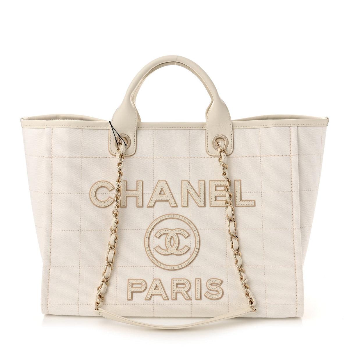 Cotton Medium Deauville Tote White