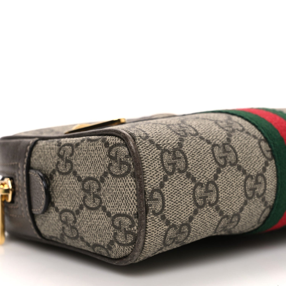 GG Supreme Monogram Web Small Ophidia Belt Bag 85 34 Dark Brown