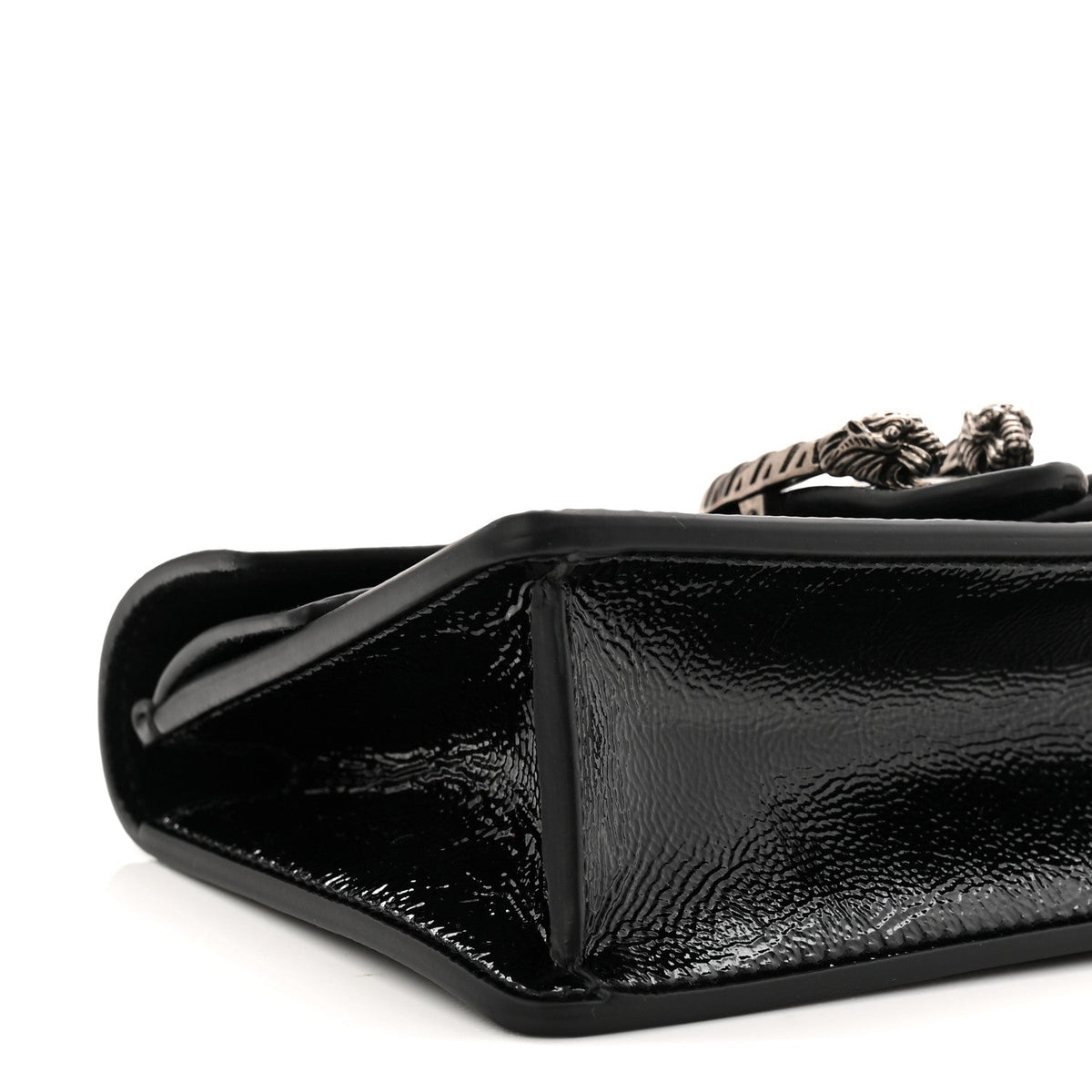 Crinkled Patent Super Mini Dionysus Shoulder Bag Black