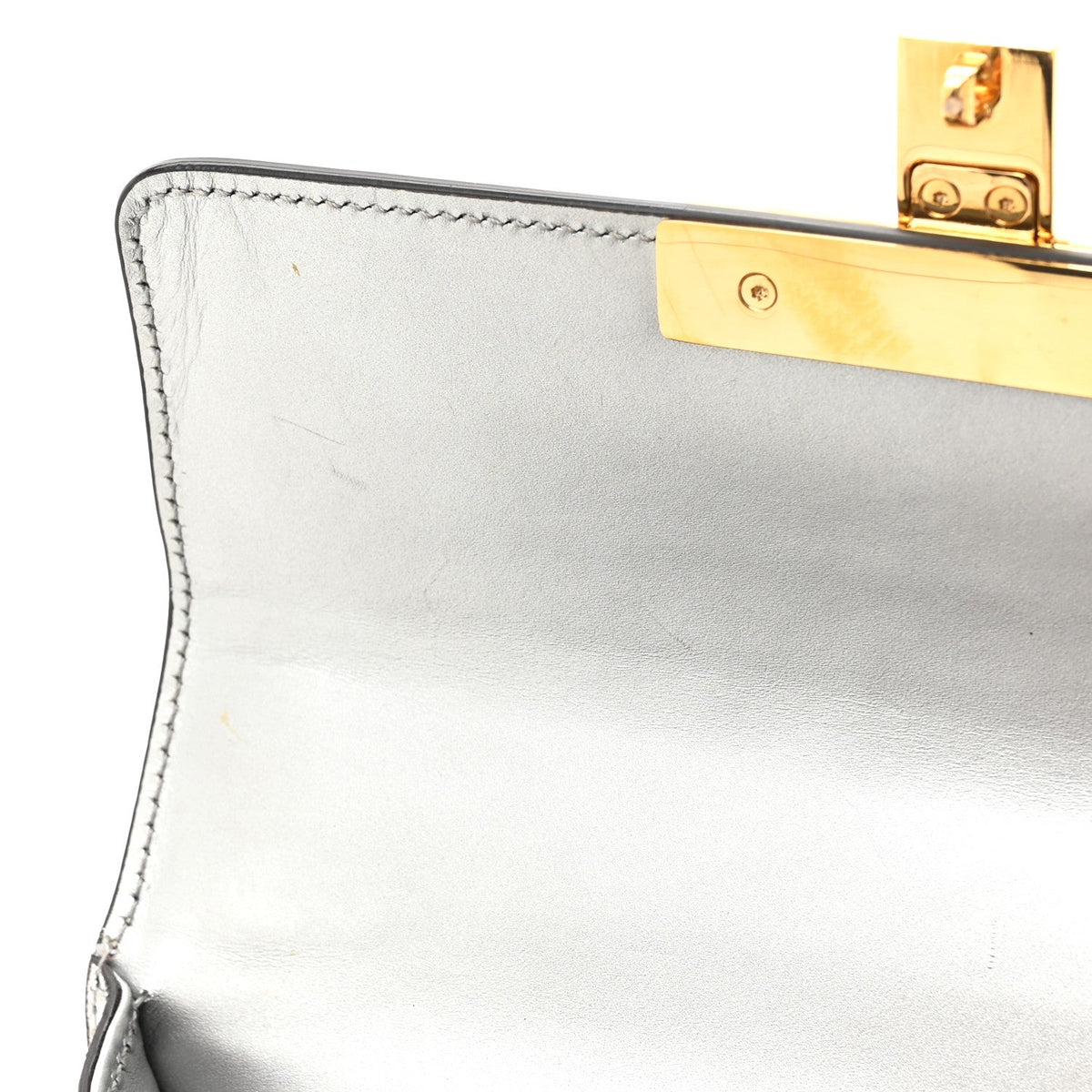 Galassia Small Padlock Shoulder Bag Argento