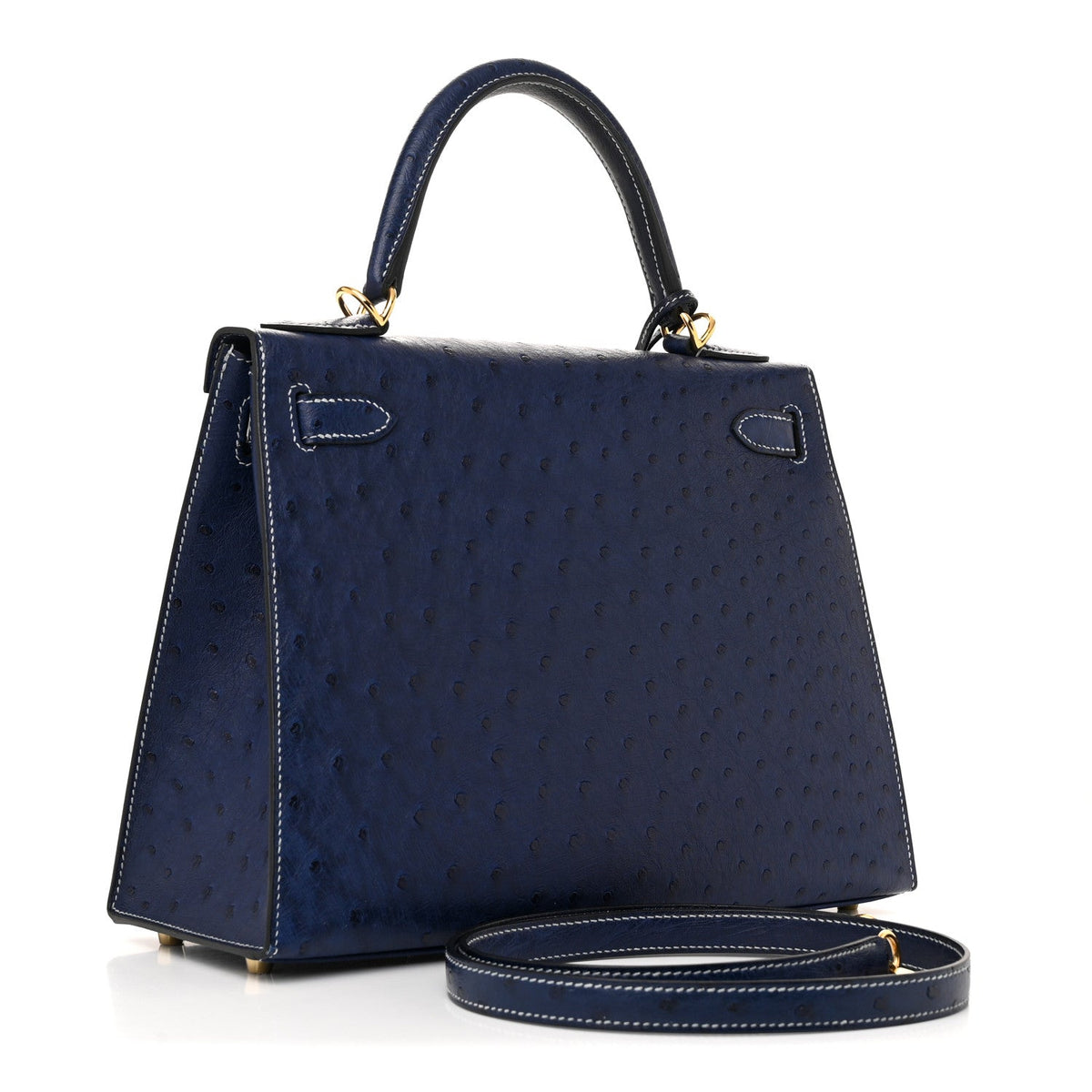 Ostrich Horseshoe Kelly Sellier 28 Bleu Iris