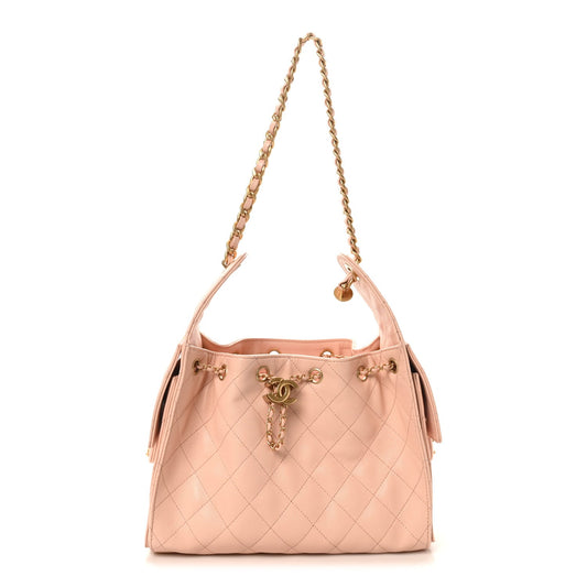 Caviar Quilted Small Chanel 25 Handbag Light Pink