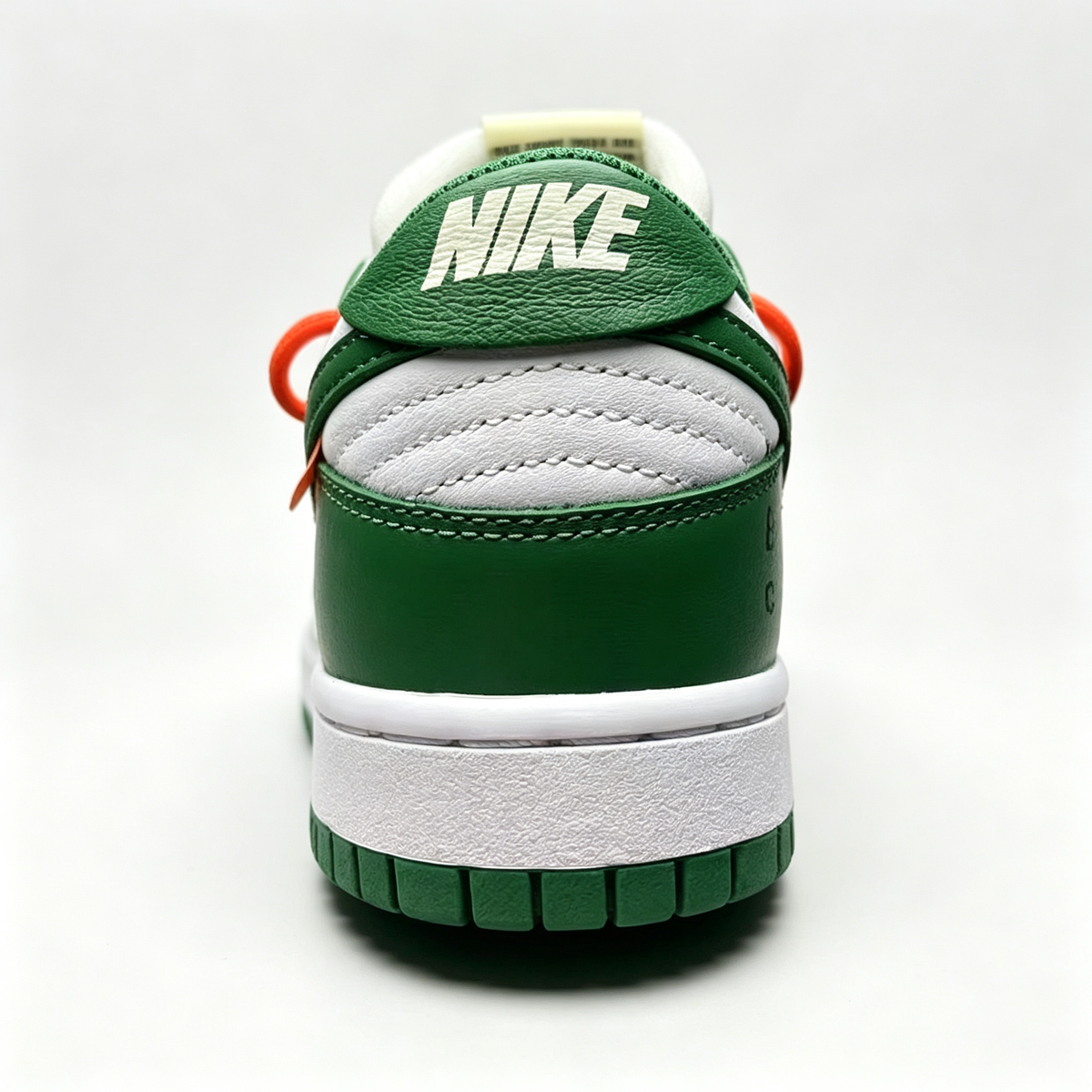 Nike Dunk Low Sneakers ¨C White / Green / Orange | Lace-Lock Tag Detail