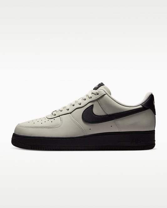 Nike Air Force 1 '07 Light Bone Black Swoosh Sneakers mens low top shoes
