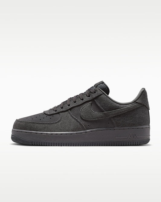 Nike Air Force 1 '07 Black Denim Sneakers mens low top shoes