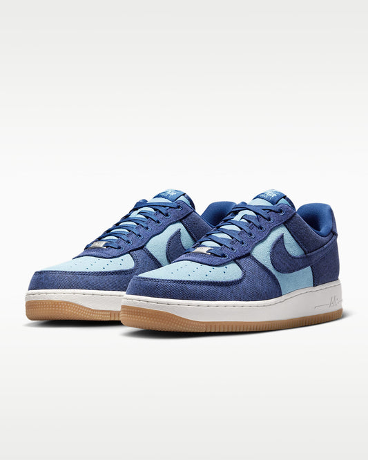 Nike Air Force 1 '07 Two-Tone Blue Denim Gum Sneakers mens low top shoes