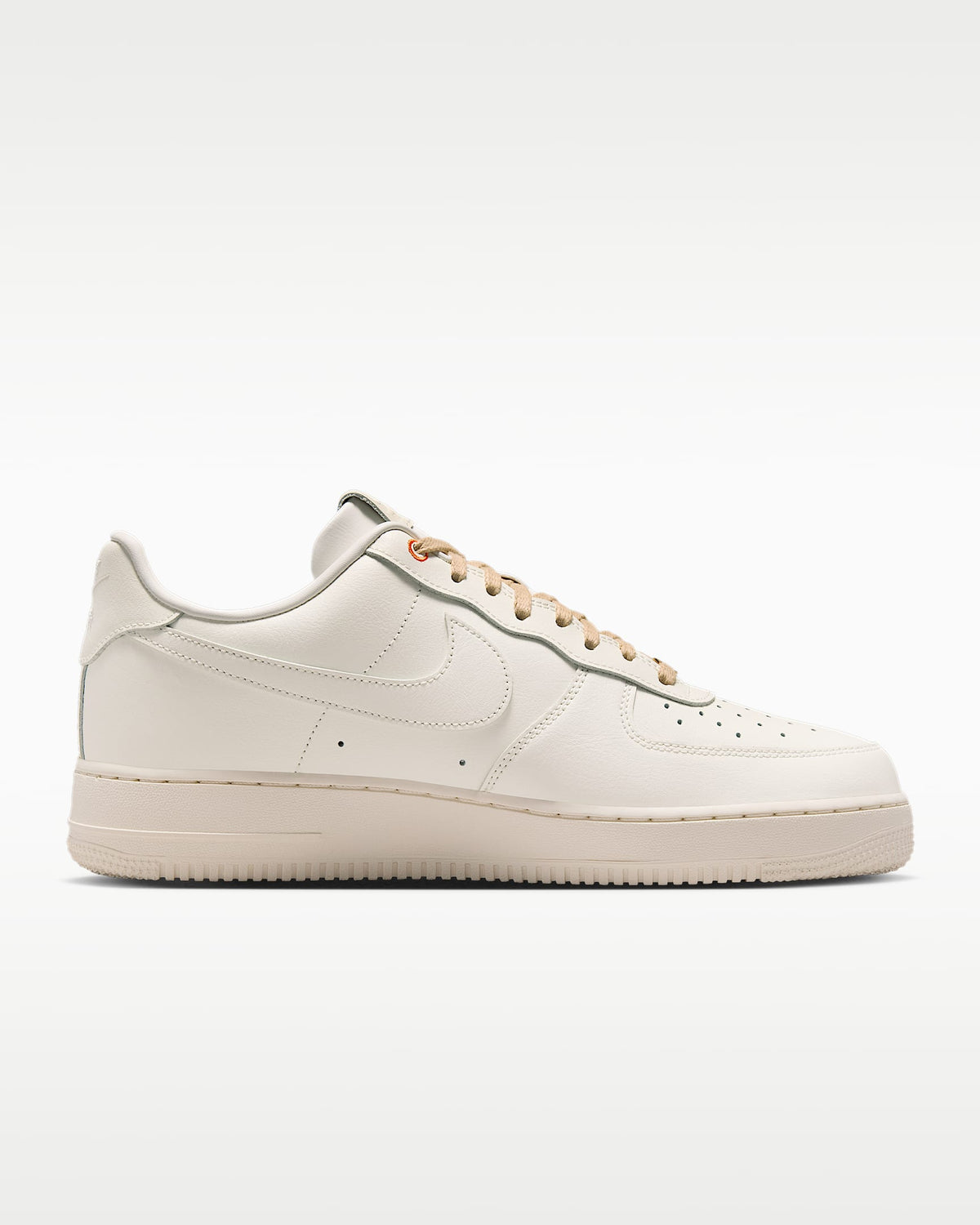 Nike Air Force 1 '07 Sail Beige Stitched Swoosh Sneakers mens low top shoes