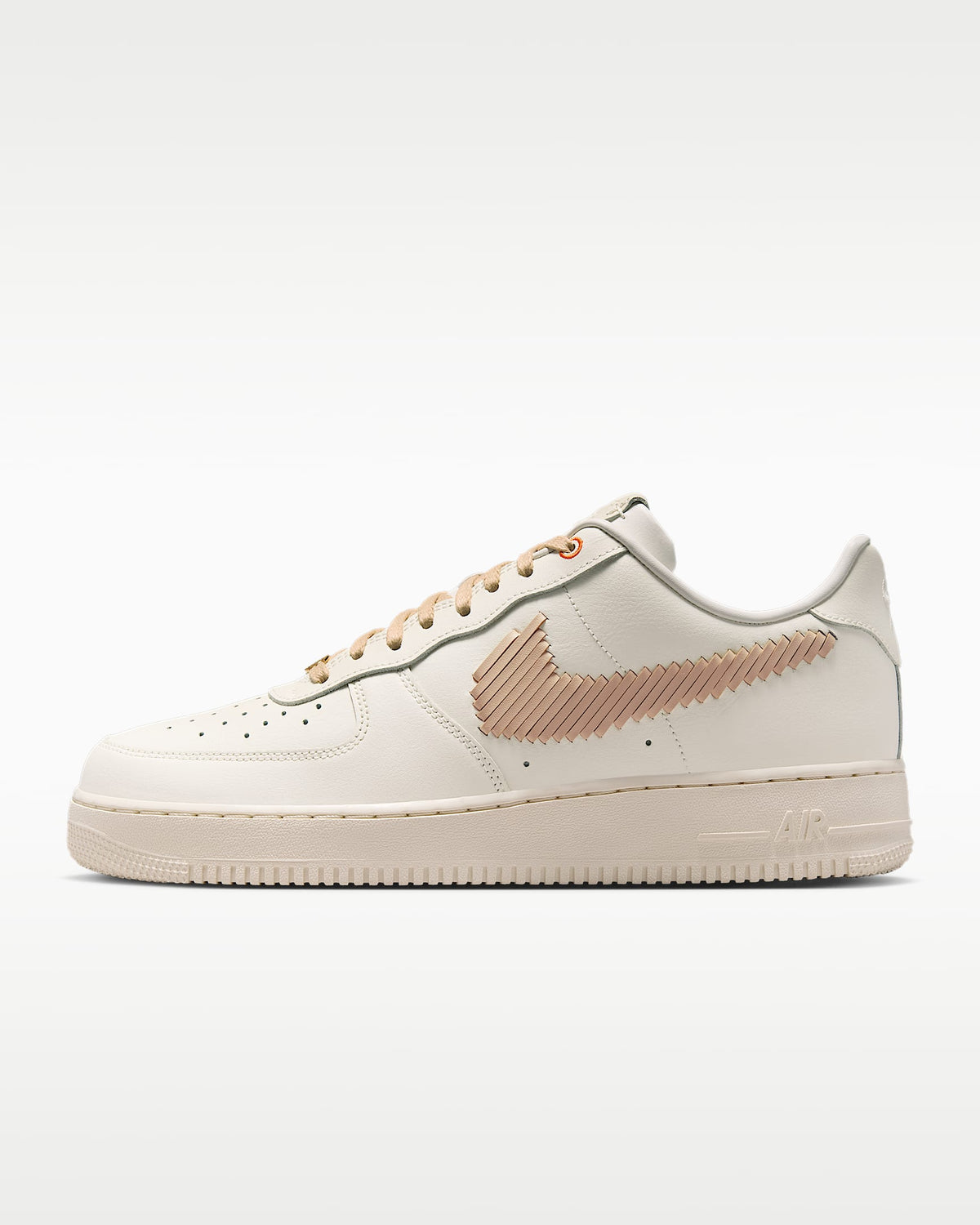 Nike Air Force 1 '07 Sail Beige Stitched Swoosh Sneakers mens low top shoes