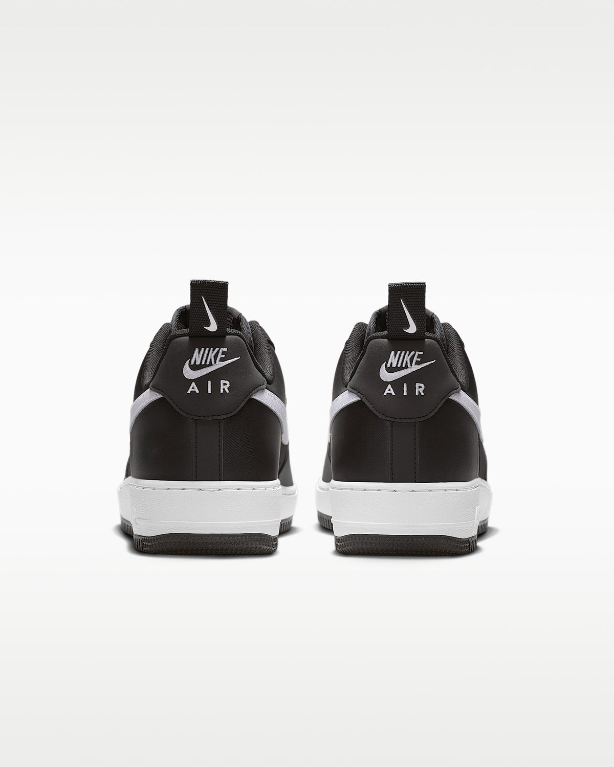 Nike Air Force 1 '07 Black White Mini Swoosh Sneakers mens low top shoes