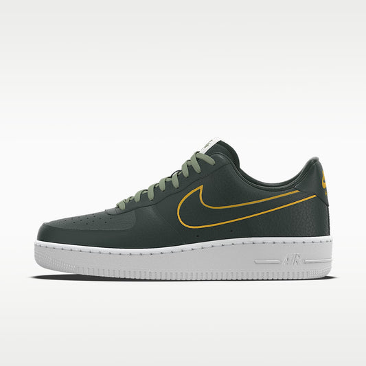 Nike Air Force 1 '07 Dark Green Gold Outline Sneakers mens low top shoes