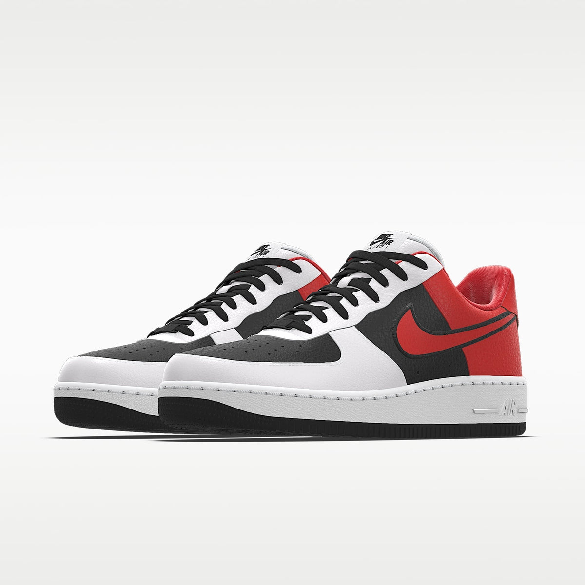 Nike Air Force 1 '07 White Black Red Color-Block Sneakers mens low top shoes