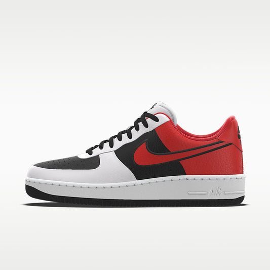 Nike Air Force 1 '07 White Black Red Color-Block Sneakers mens low top shoes