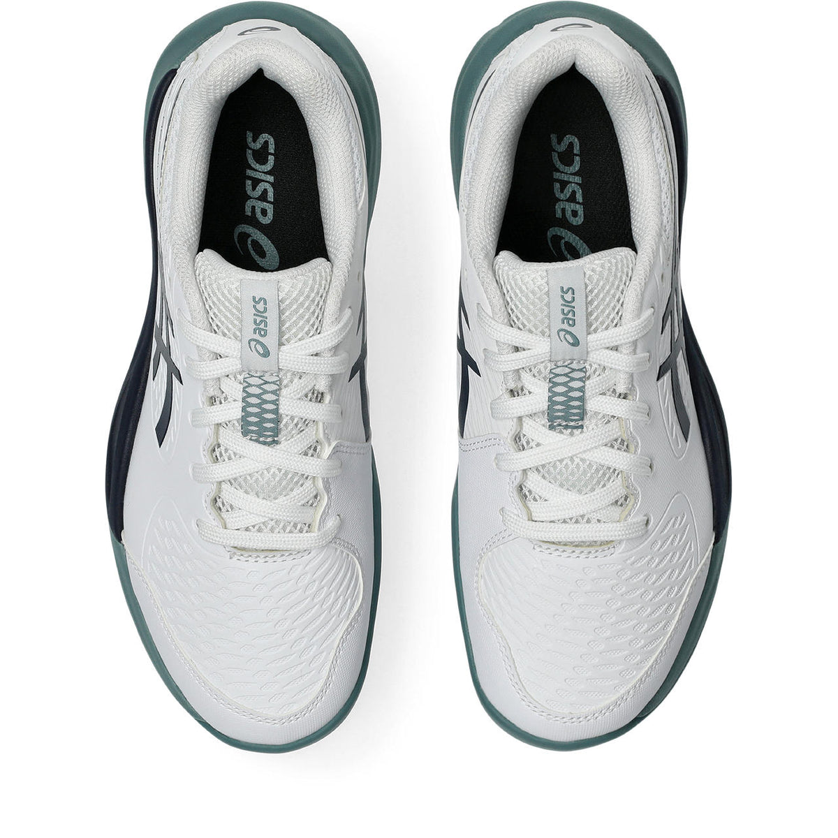 Asics womens shoes  neutral running shoes mens  sneakers Gel-Resolution ¨C White/Navy/Teal Tennis Sneaker