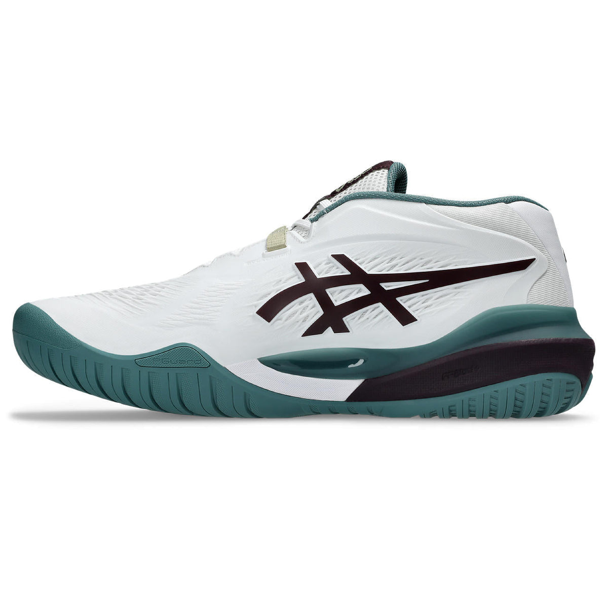 Asics womens shoes  neutral running shoes mens  sneakers Gel-Resolution ¨C White/Burgundy/Teal Tennis Sneaker