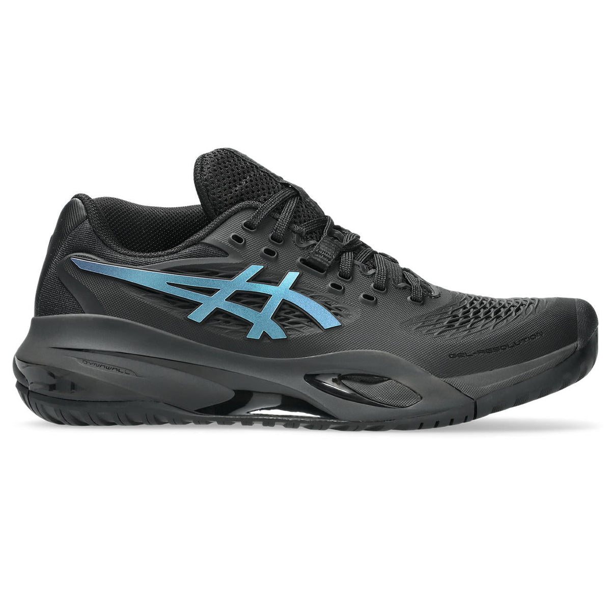 Asics womens shoes  neutral running shoes mens  sneakers Gel-Resolution ¨C Black/Iridescent Blue Tennis Sneaker