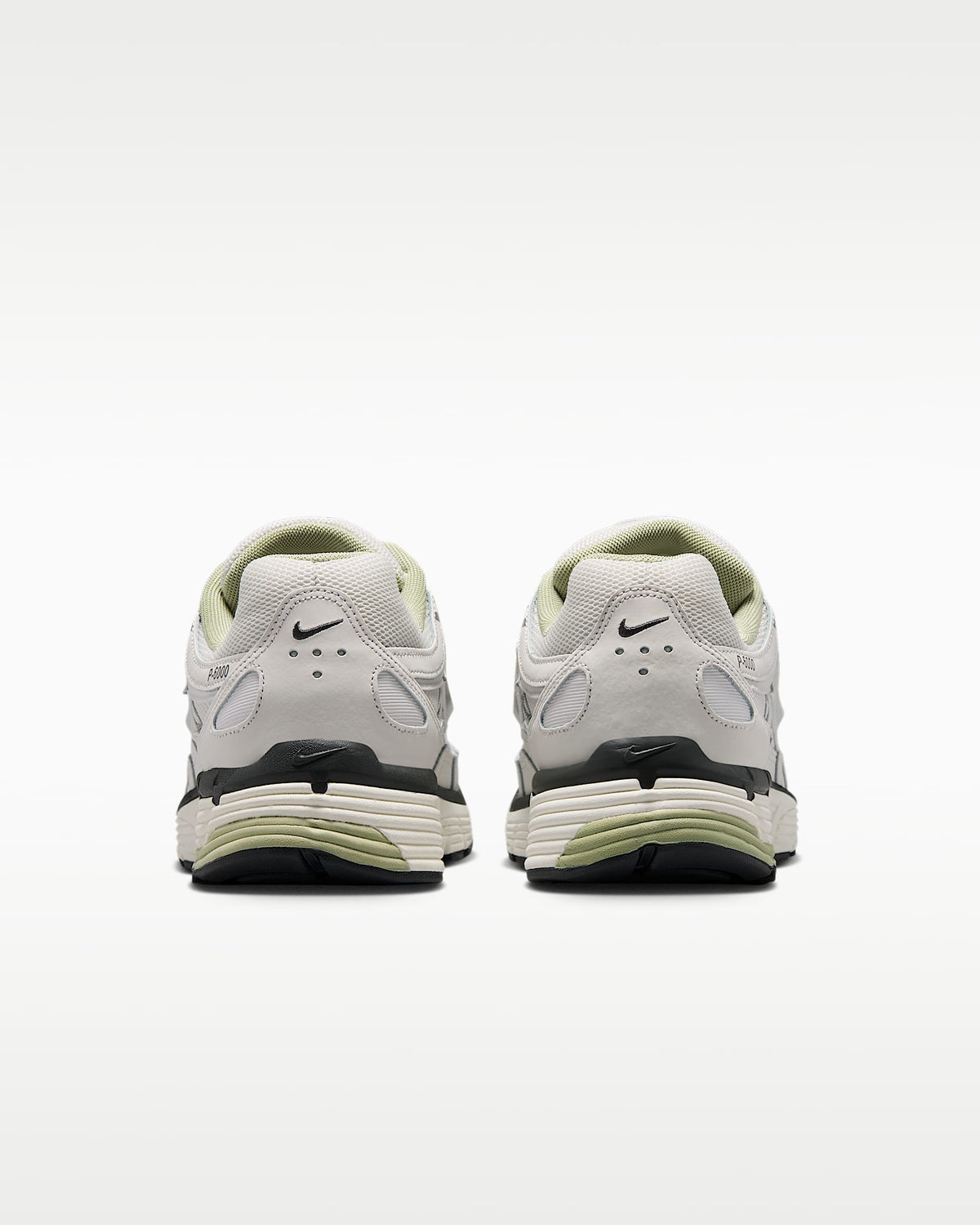 Nike P-6000 ¨C Light Grey / Silver / Green Mesh Athletic Sneakers