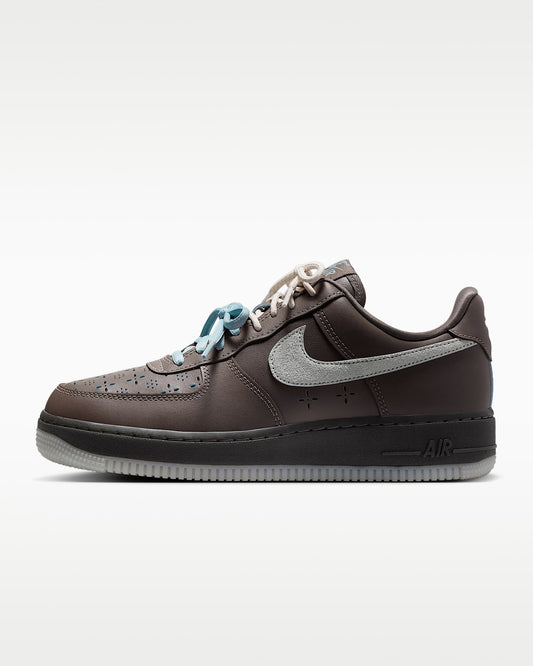 Nike Air Force 1 '07 Dark Brown Grey Suede Multi-Laces Sneakers mens low top shoes