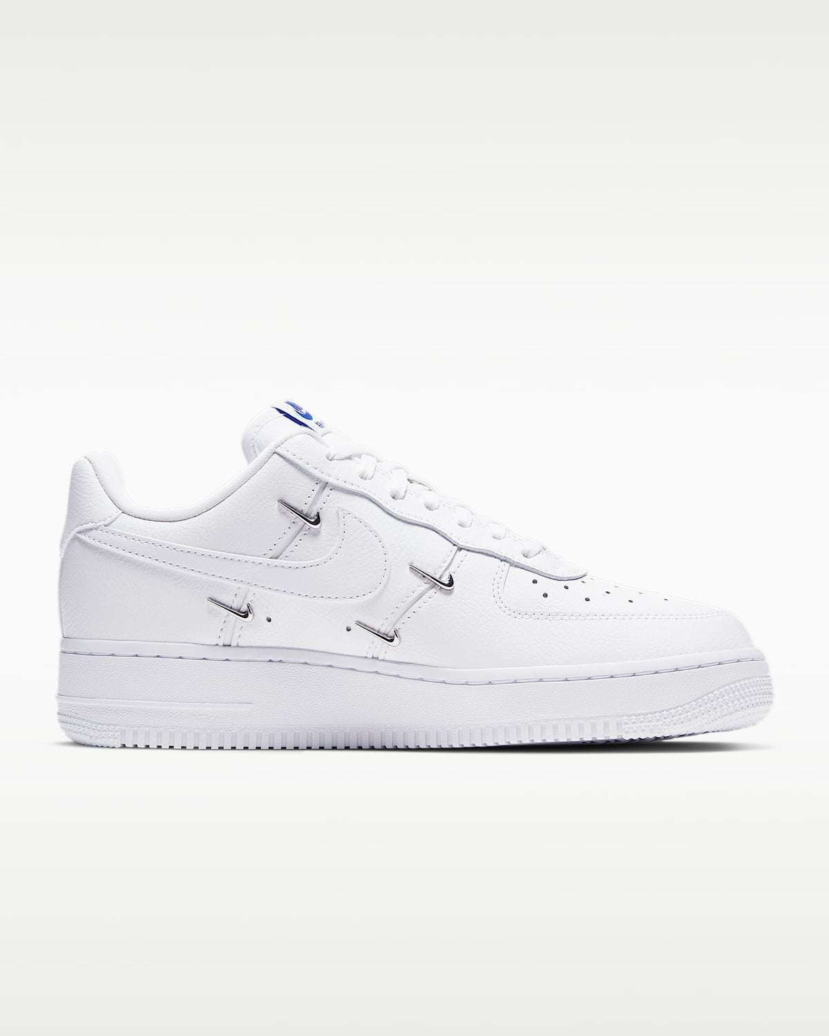 Nike Air Force 1 '07 White Multi-Metal Mini Swoosh Sneakers mens low top shoes