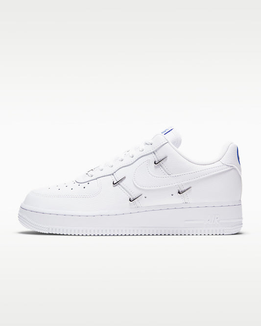 Nike Air Force 1 '07 White Multi-Metal Mini Swoosh Sneakers mens low top shoes