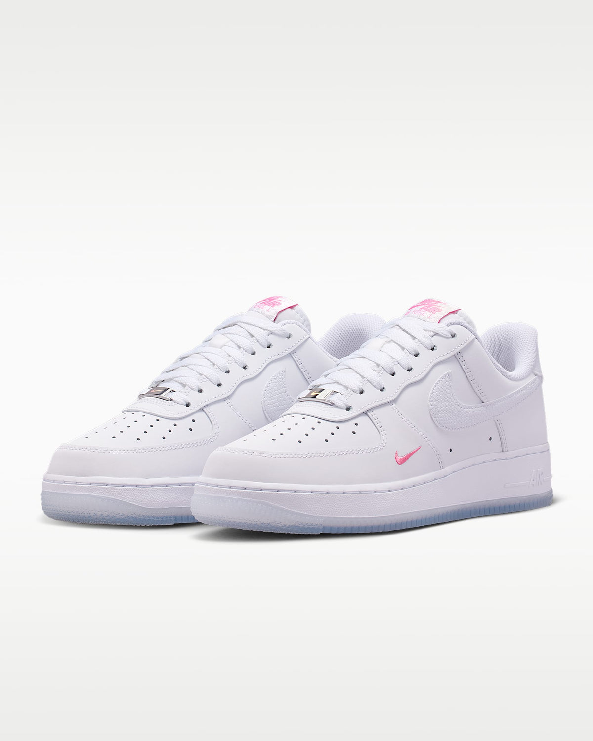 Nike Air Force 1 '07 White Mini Pink Swoosh Sneakers mens low top shoes