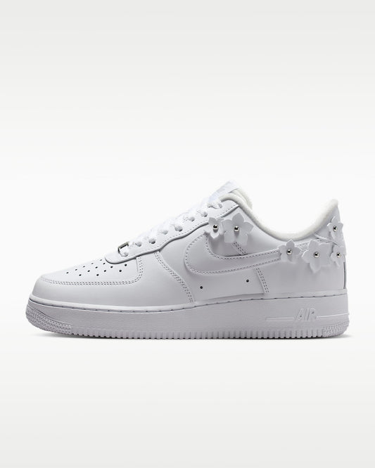 Nike Air Force 1 '07 White 3D Floral Ornament Sneakers mens low top shoes