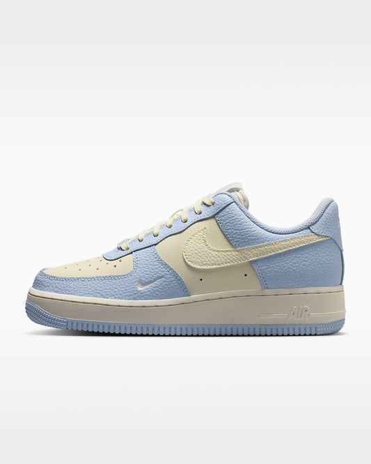Nike Air Force 1 '07 Light Blue Cream Mini Swoosh Sneakers mens low top shoes