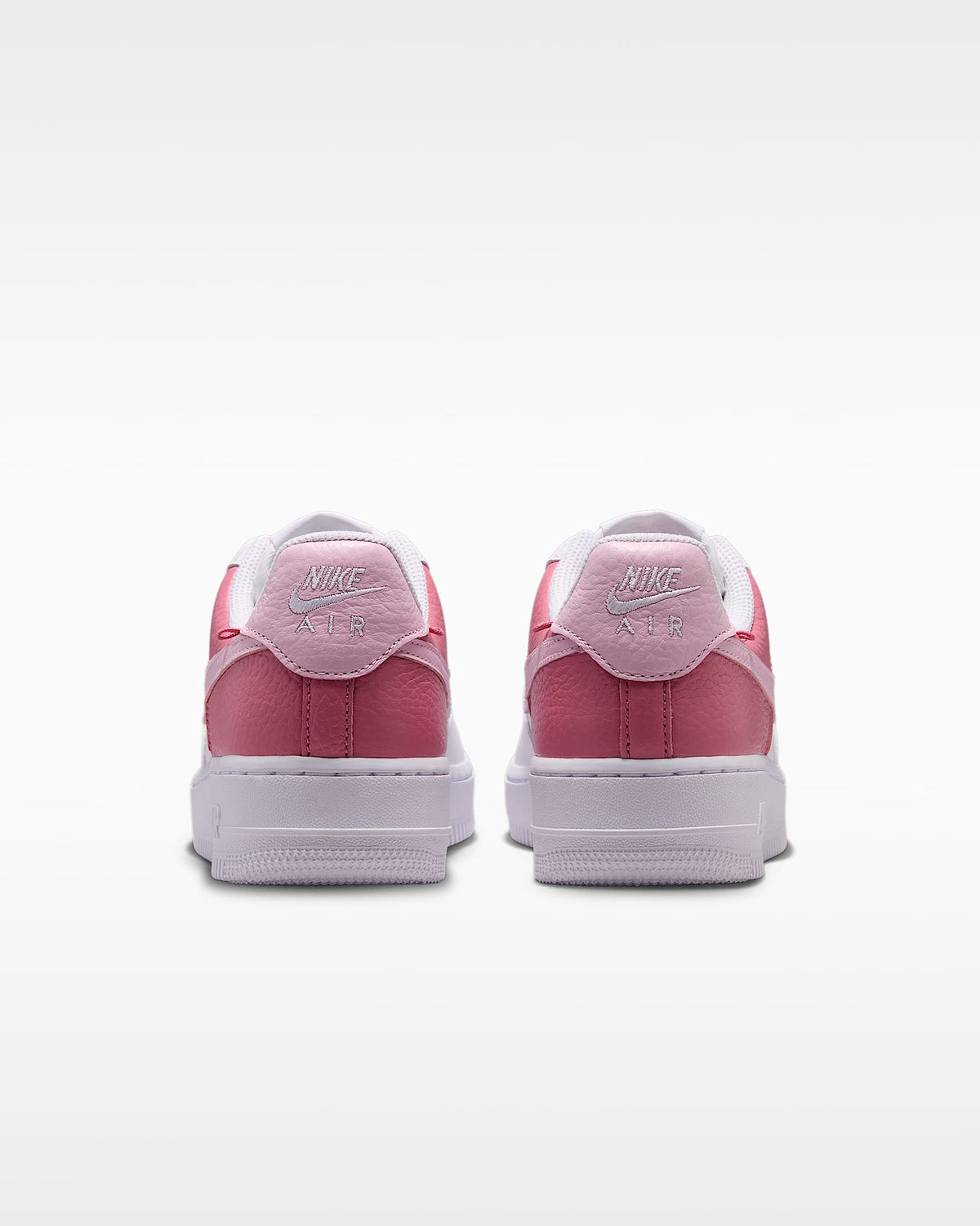 nike mens low top shoes Air Force 1 '07 White Two-Tone Pink Color-Block Sneakers