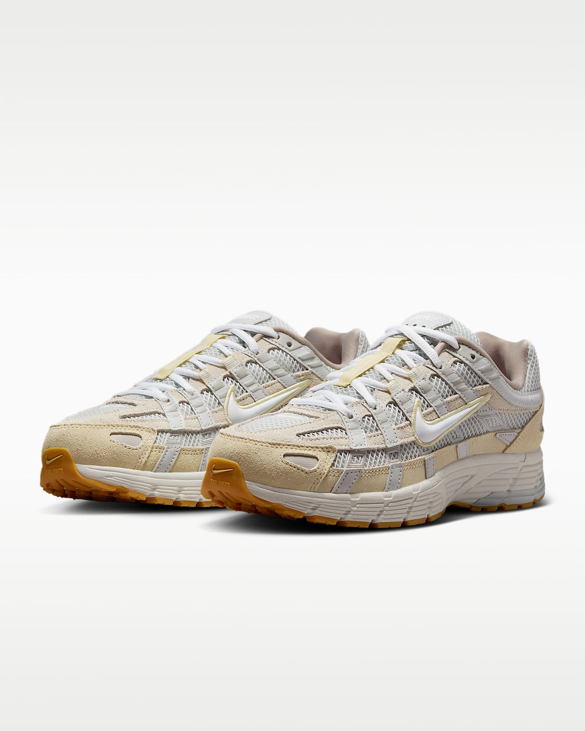 Nike P-6000 ¨C Beige / Cream / Gum Suede Mesh Athletic Sneakers