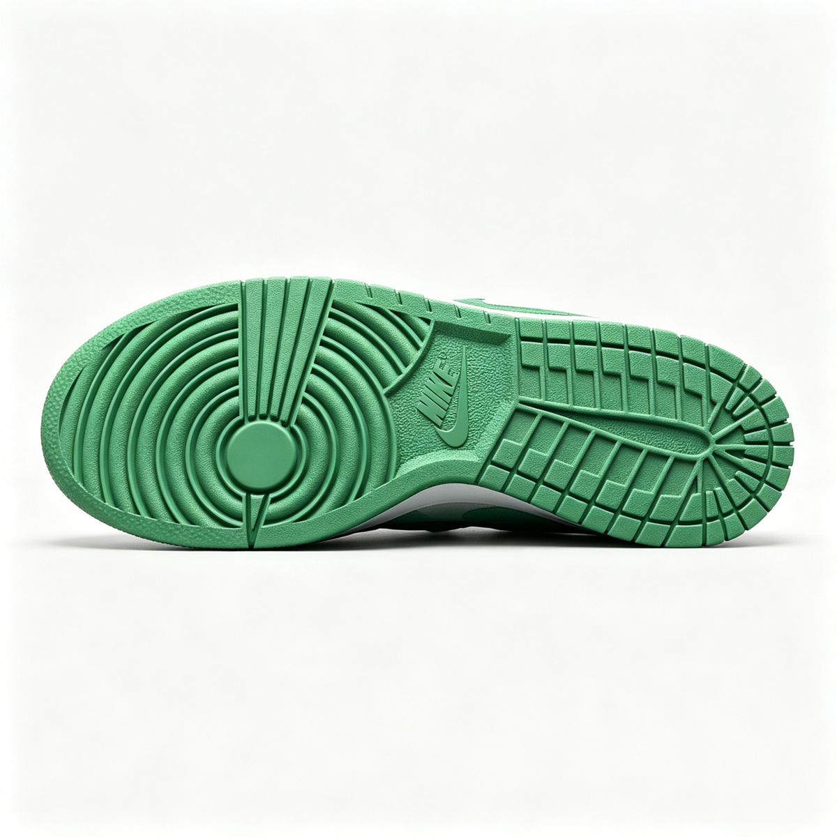 Nike Dunk Low Sneakers ¨C White / Green / Orange | Lace-Lock Tag Detail
