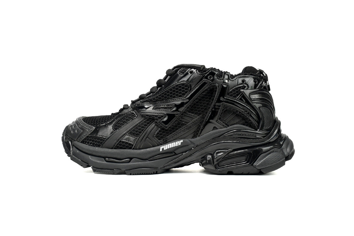 Balenciaga  men's shoes Track Sneaker ¨C Distressed Low-Top Runner  black