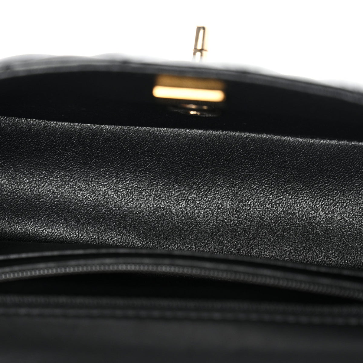 Lambskin Quilted Mini Rectangular Flap Black